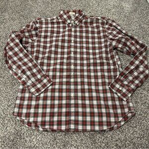 J. Crew 100’s 2-Ply Yarns Patch Work Flannel Plaid Mens L Camp Classic Fit